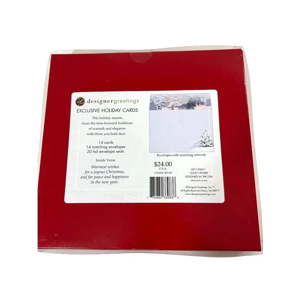 Christmas Cards 2 Boxes 14  Matching Envelopes 20 Seals Winter Church Cardinal